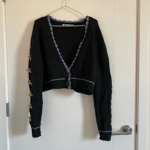 Zara Flower Detail Cardigan